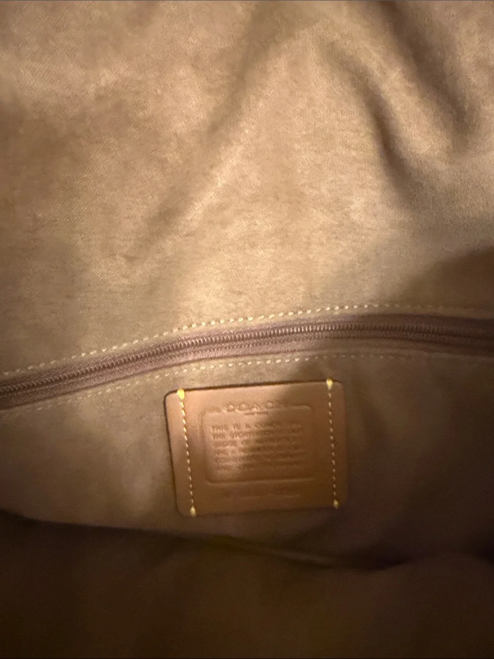 Coach Brown Suede Shoulder Bag with Gold Hardware